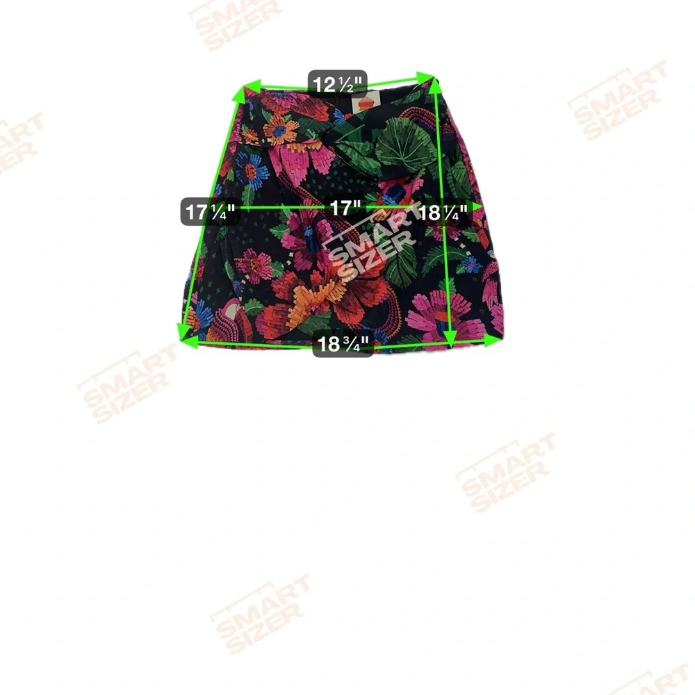 NWT!! Farm Rio Blooming Garden Mini Skirt XS Twist Front Tropical Floral Print - Picture 9 of 9